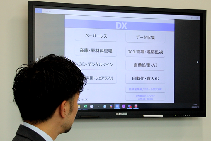 モニターに提案書を表示